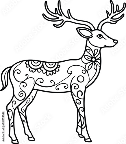 animal, deer, wild, nature, wildlife, mammal, forest, buck, stag, male, background, antlers, fauna, brown, antler,  graphic, horn, head, symbol, silhouette, hunting, black, illustration, element, desi