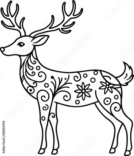 animal, deer, wild, nature, wildlife, mammal, forest, buck, stag, male, background, antlers, fauna, brown, antler,  graphic, horn, head, symbol, silhouette, hunting, black, illustration, element, desi