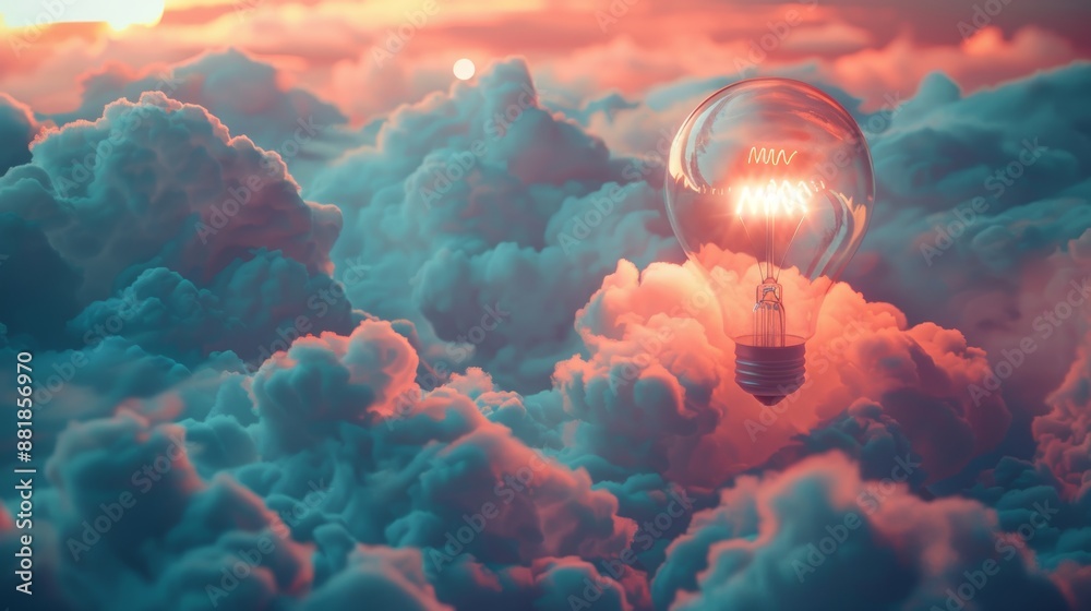 A symbolic 3D illustration of a light bulb surrounded by clouds, representing the concept of a scientific breakthrough or discovery. A symbolic 3D illustration of a light bulb surrounded by clouds, representing the concept of a scientific breakthrough or discovery.
