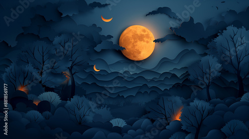 Halloween background, paper...