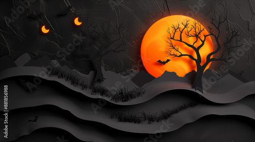 Halloween background, paper...