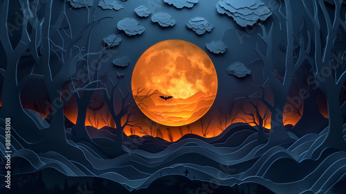 Halloween background, paper...