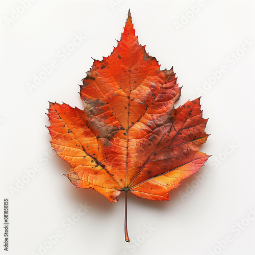 orange leaf isolated on whi...