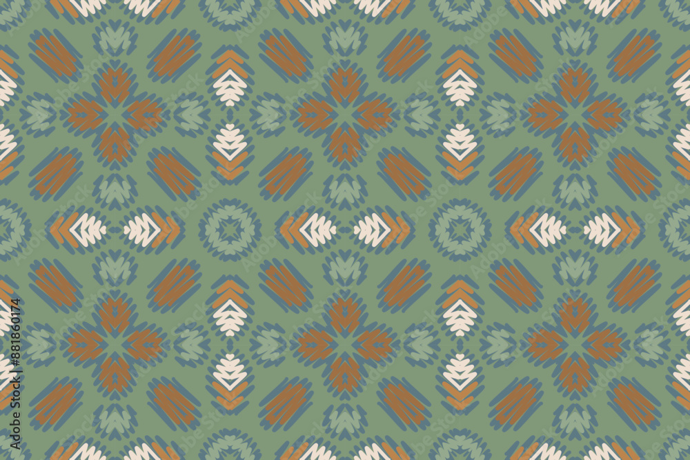 Ikat ethnic seamless pattern design. Abstract geometric Aztec fabric carpet mandala ornaments textile decorations wallpaper. Tribal boho native. Ikat ethnic seamless pattern design. Abstract geometric Aztec fabric carpet mandala ornaments textile decorations wallpaper. Tribal boho native.