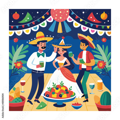 A Delicious Mexican Food Vector Illustration