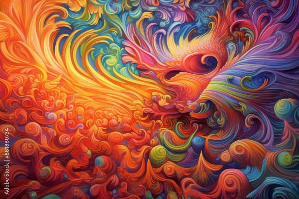 Fototapeta premium Abstract Swirling Colors: A Vibrant Symphony of Hues