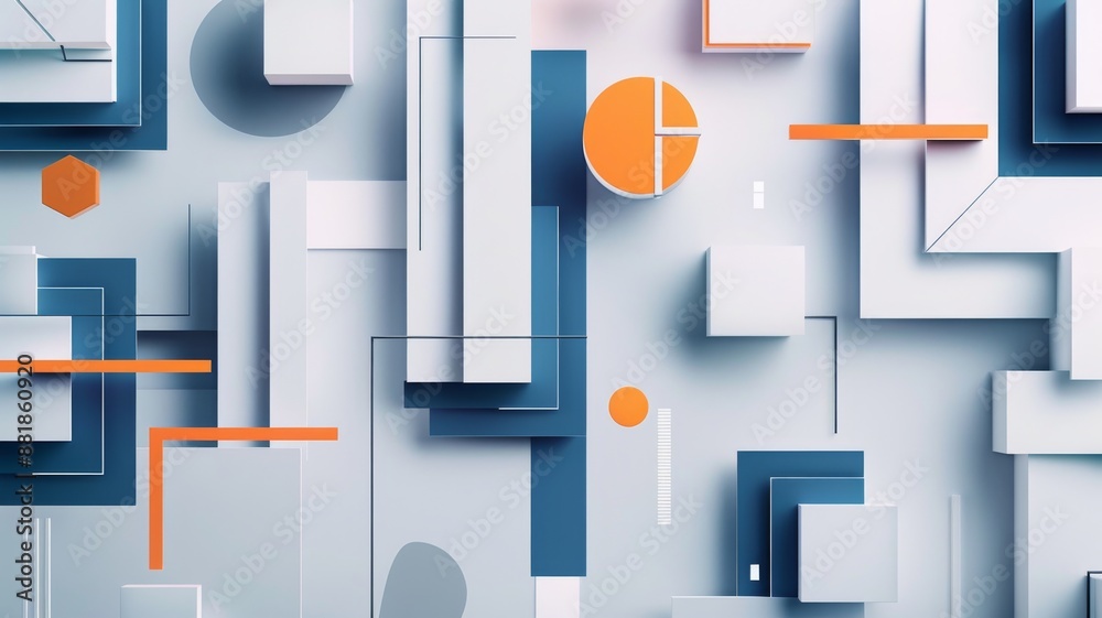 Inpsiring Rectangle Background Background with abstract rectangles and shapes. A logo is centered in ...