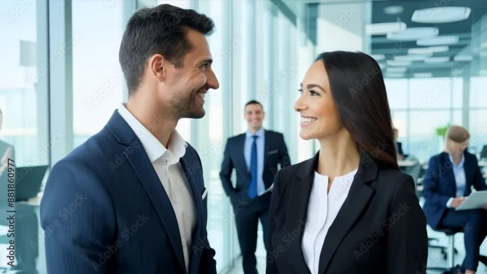 Businessman and Business Woman looking at camera Businessman and Business Woman looking at camera