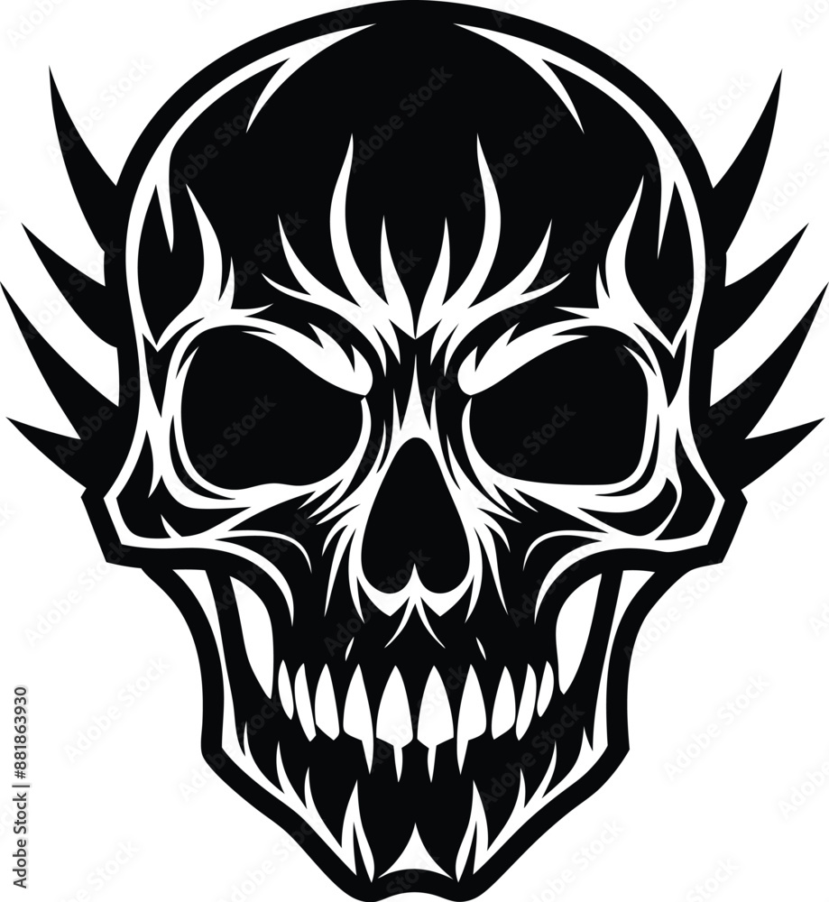 Skull Black and White Vector illustration, Skull Minimalist and Simple Silhouette Vector, Skull icon, tattoo, human, pirate Skull Black and White Vector illustration, Skull Minimalist and Simple Silhouette Vector, Skull icon, tattoo, human, pirate