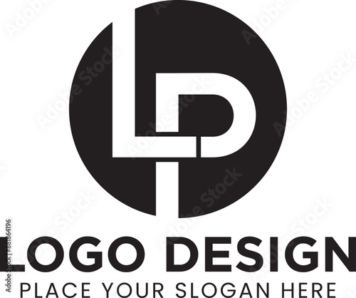 LP Initial vector logo design for download