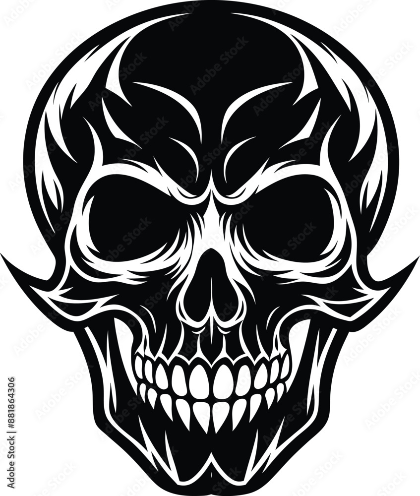 Skull Black and White Vector illustration, Skull Minimalist and Simple Silhouette Vector, Skull icon, tattoo, human, pirate Skull Black and White Vector illustration, Skull Minimalist and Simple Silhouette Vector, Skull icon, tattoo, human, pirate