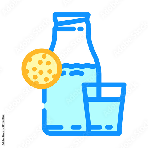 milk allergen free product food color icon vector. milk allergen free product food sign. isolated symbol illustration