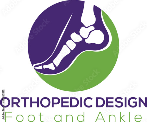 Orthopedic, podiatry logo icon with creative concept design premium vector