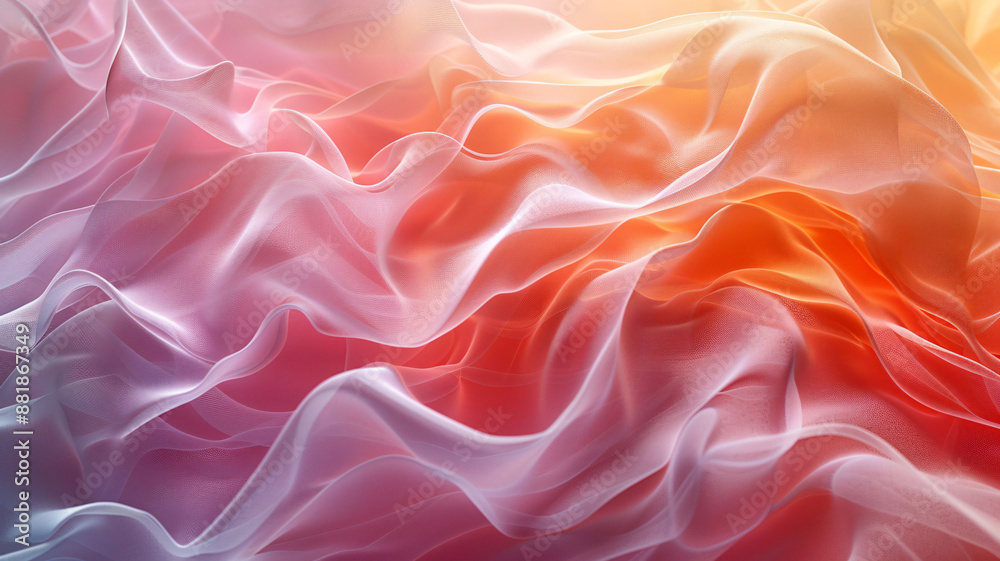 Obraz premium Graceful Pink Waves: A Dance of Silk and Light in Serene Fluidity