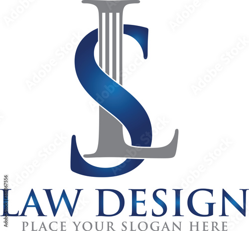 Letters LS and SL Pillar Logo, suitable for business with LS and SL related to Pillar