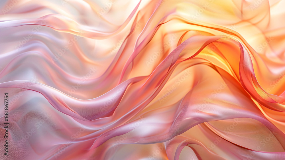Obraz premium Graceful Pink Waves: A Dance of Silk and Light in Serene Fluidity