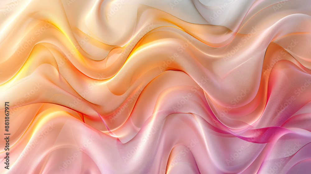 Obraz premium Graceful Pink Waves: A Dance of Silk and Light in Serene Fluidity