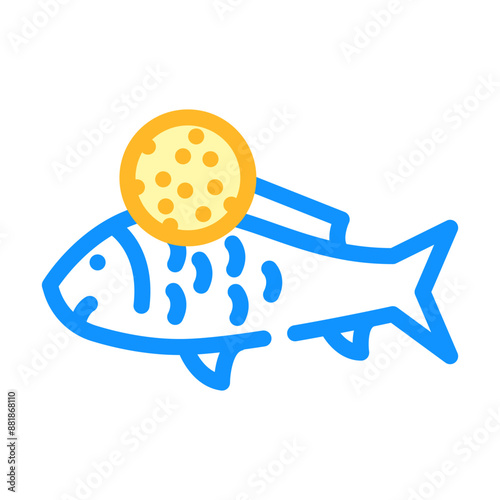 fish allergen free product food color icon vector. fish allergen free product food sign. isolated symbol illustration