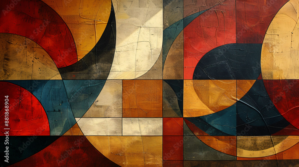 Fototapeta premium Intricate Dance of Colors and Shapes in an Abstract Geometric Design
