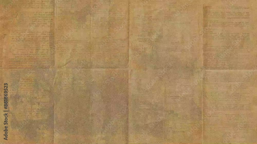 noisy old folded newspaper background, sepia vintage texture, aged paper grunge surface, dirty brown wallpaper cardboard material