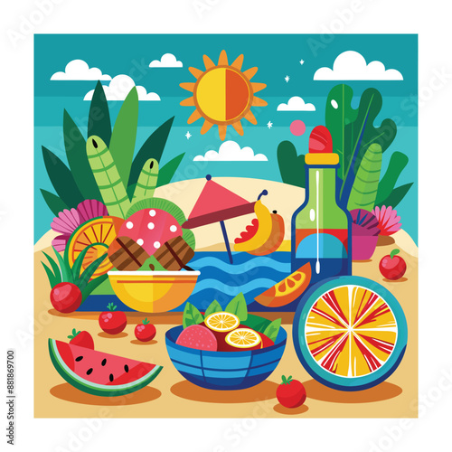 A Delicious Mexican Food Vector Illustration