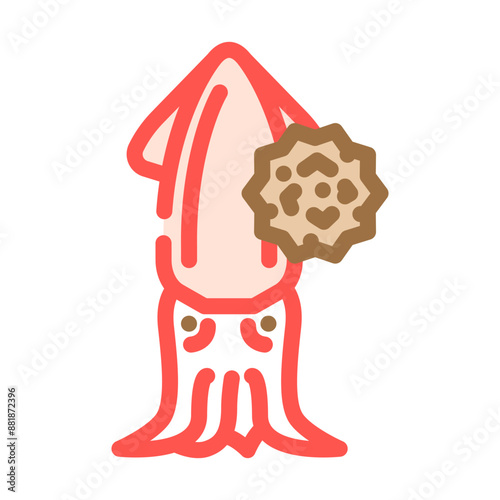 mollusks allergen free product food color icon vector. mollusks allergen free product food sign. isolated symbol illustration