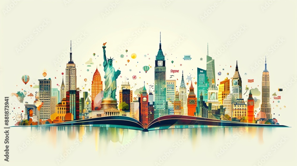 Obraz premium World Landmarks Book.