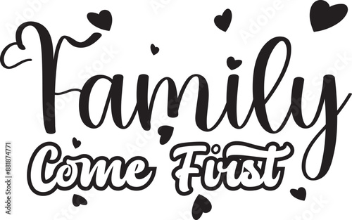 Family Comes First SVG Vector Illustrations, Creative SVG Bundle Family Monograms