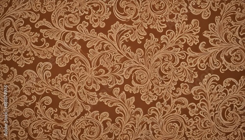 Mocha brown background backdrop with intricate patterns and swirls