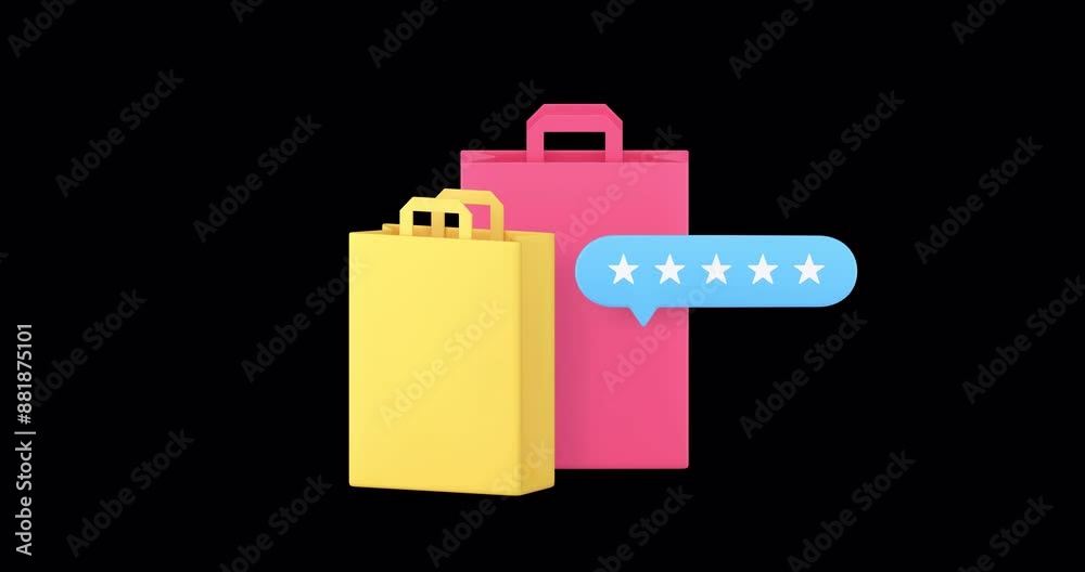 Best shopping rating customer review evaluation recommendation 3d icon animation with alpha channel Best shopping rating customer review evaluation recommendation 3d icon animation with alpha channel