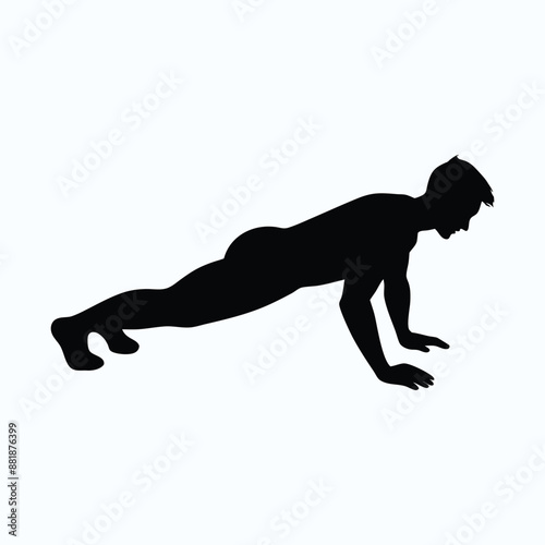 silhouette vector illustration of push ups exercise