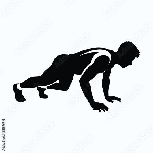 silhouette vector illustration of push ups exercise