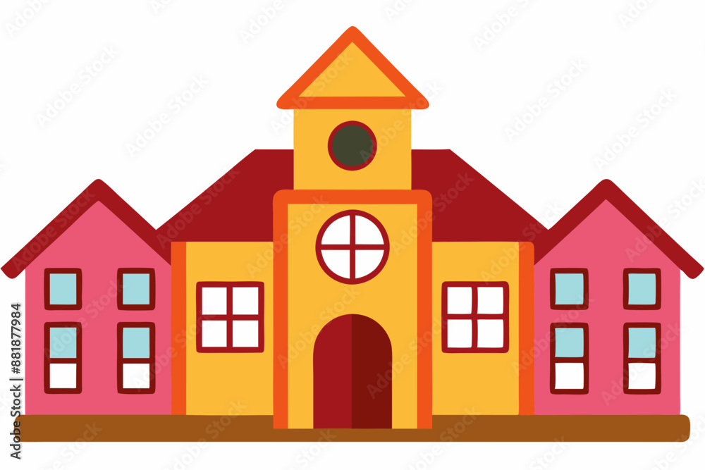 Stunning Vector of school buildings on white background Stunning Vector of school buildings on white background
