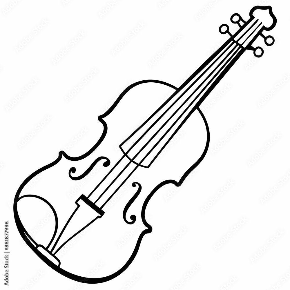 Obraz premium violin line art vector silhouette 