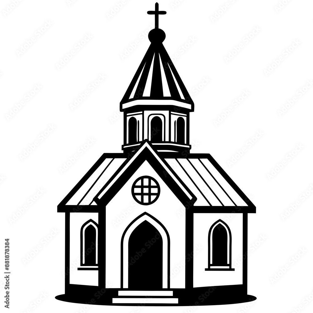 small orthodox church vector silhouette small orthodox church vector silhouette