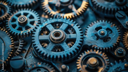 Wallpaper Mural Abstract gears and cogs representing career mechanics Torontodigital.ca