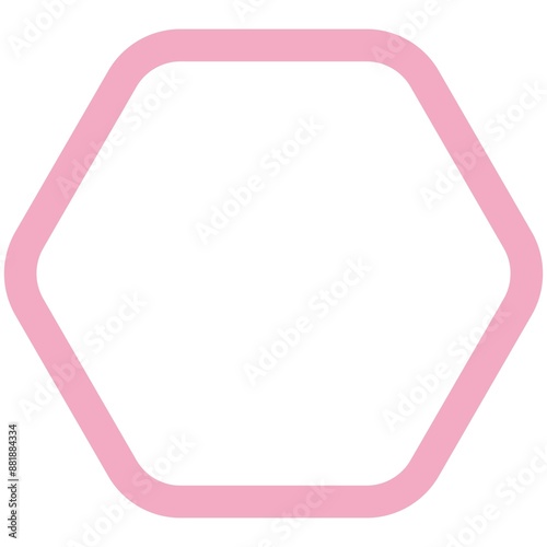 Memphis Hexagon. Geometric shapes set with rounded corners, triangle square pentagon hexagon heptagon octagon, slightly rounded version. Polygon shapes set icons on white, illustration . Hexagon set f