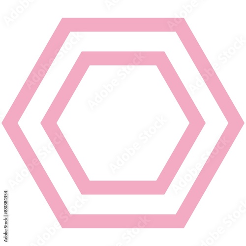 Memphis Hexagon. Geometric shapes set with rounded corners, triangle square pentagon hexagon heptagon octagon, slightly rounded version. Polygon shapes set icons on white, illustration . Hexagon set f