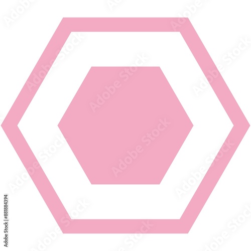 Memphis Hexagon. Geometric shapes set with rounded corners, triangle square pentagon hexagon heptagon octagon, slightly rounded version. Polygon shapes set icons on white, illustration . Hexagon set f