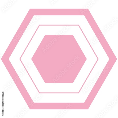 Memphis Hexagon. Geometric shapes set with rounded corners, triangle square pentagon hexagon heptagon octagon, slightly rounded version. Polygon shapes set icons on white, illustration . Hexagon set f
