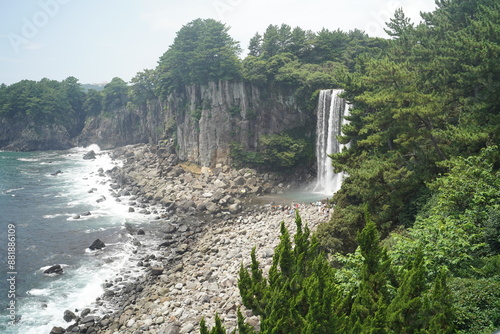 Wallpaper Mural waterfall in Jeju island Torontodigital.ca