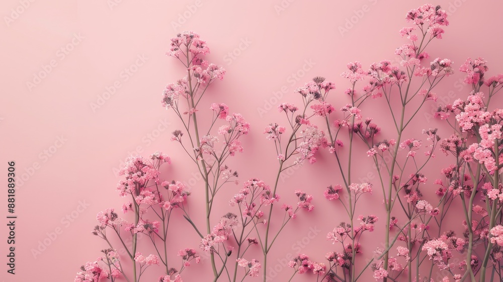 Delicate Pink Gypsophila Flowers on Soft Background Delicate Pink Gypsophila Flowers on Soft Background
