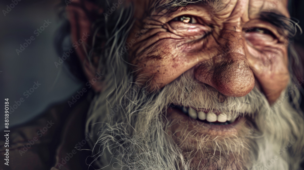 A close-up of a smiling elderly man with a beaming, genuine expression and deep wrinkles, capturing the essence of a life well-lived and joyous spirit. A close-up of a smiling elderly man with a beaming, genuine expression and deep wrinkles, capturing the essence of a life well-lived and joyous spirit.