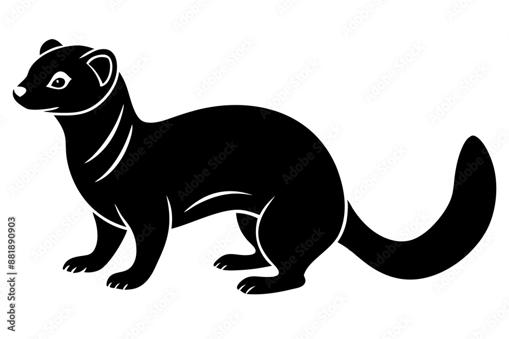 Ferrets Icon Silhouette Vector Art Illustration Ferrets Icon Silhouette Vector Art Illustration