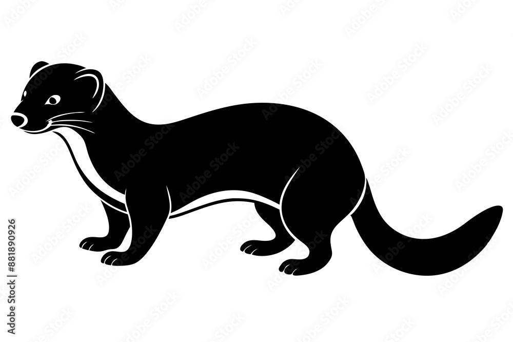 Ferrets Icon Silhouette Vector Art Illustration
