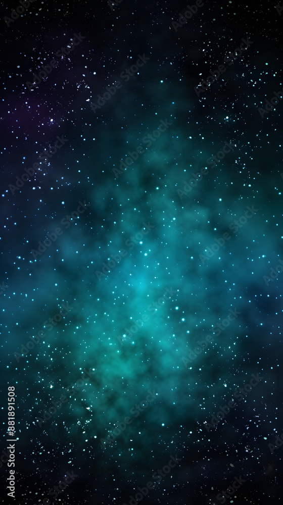 Fototapeta premium Digital dark green glitter starry sky abstract graphic poster mobile phone background 