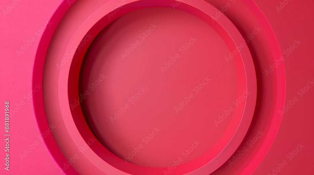 Obraz premium A vibrant, concentric ring design in vivid pink hues, evoking energy and passion with its bold color and dynamic circular pattern.