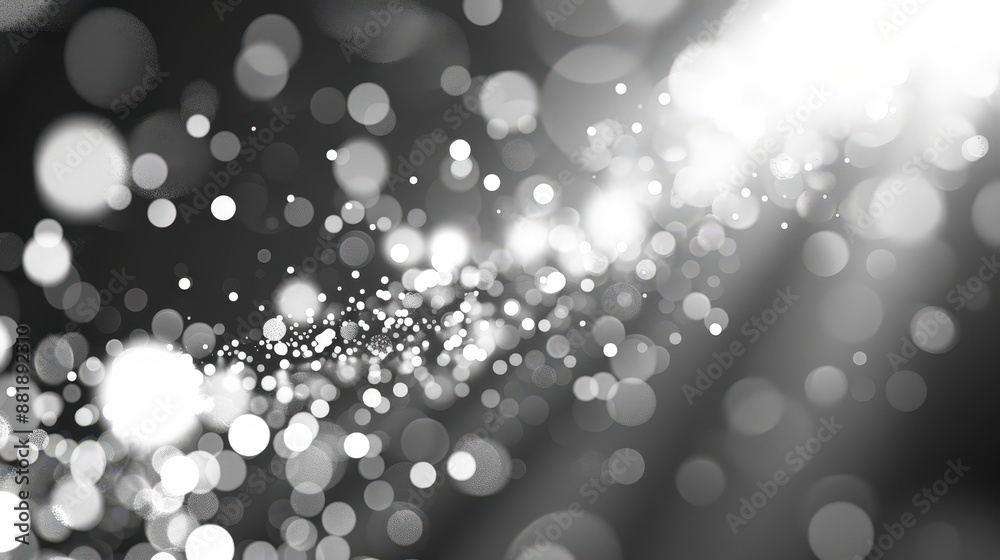 Abstract Black and White Bokeh Background with Sparkling Light Effects and Defocused Circles Abstract Black and White Bokeh Background with Sparkling Light Effects and Defocused Circles