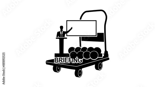 corporate relocation service, black isolated silhouette
