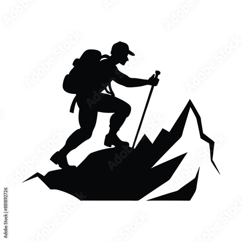 mountain climbers silhouette vector design